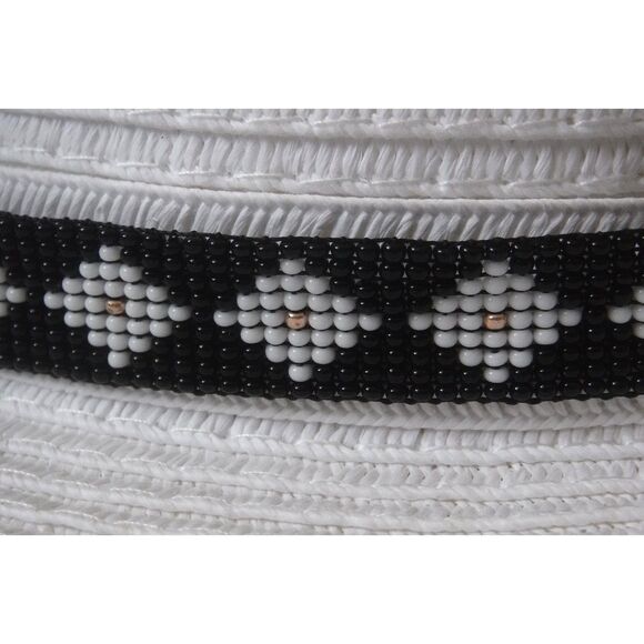 Beaded Hat Band Black, White & Rose Gold w/ Suede main image 5